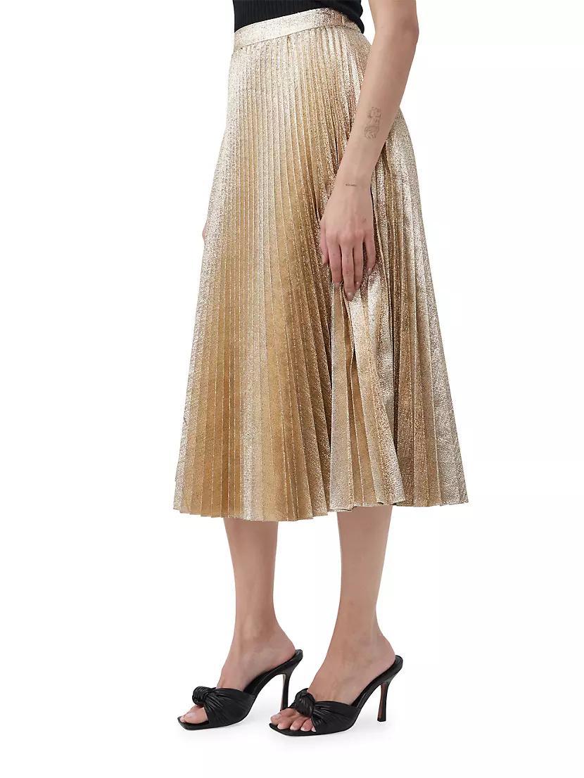 Faye Metallic Pleated Midi-Skirt Product Image