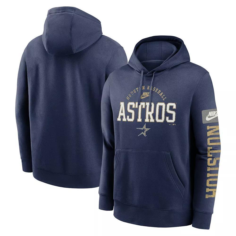 Men's Nike Navy Houston Astros Cooperstown Collection Splitter Club Fleece Pullover Hoodie, Size: Large, Blue Product Image