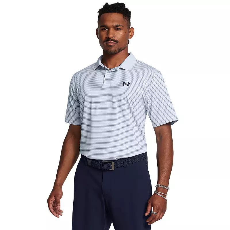 Big & Tall Under Armour Classic-Fit Striped Performance Polo, Men's, Size: Large Tall, Hydro Blue Product Image