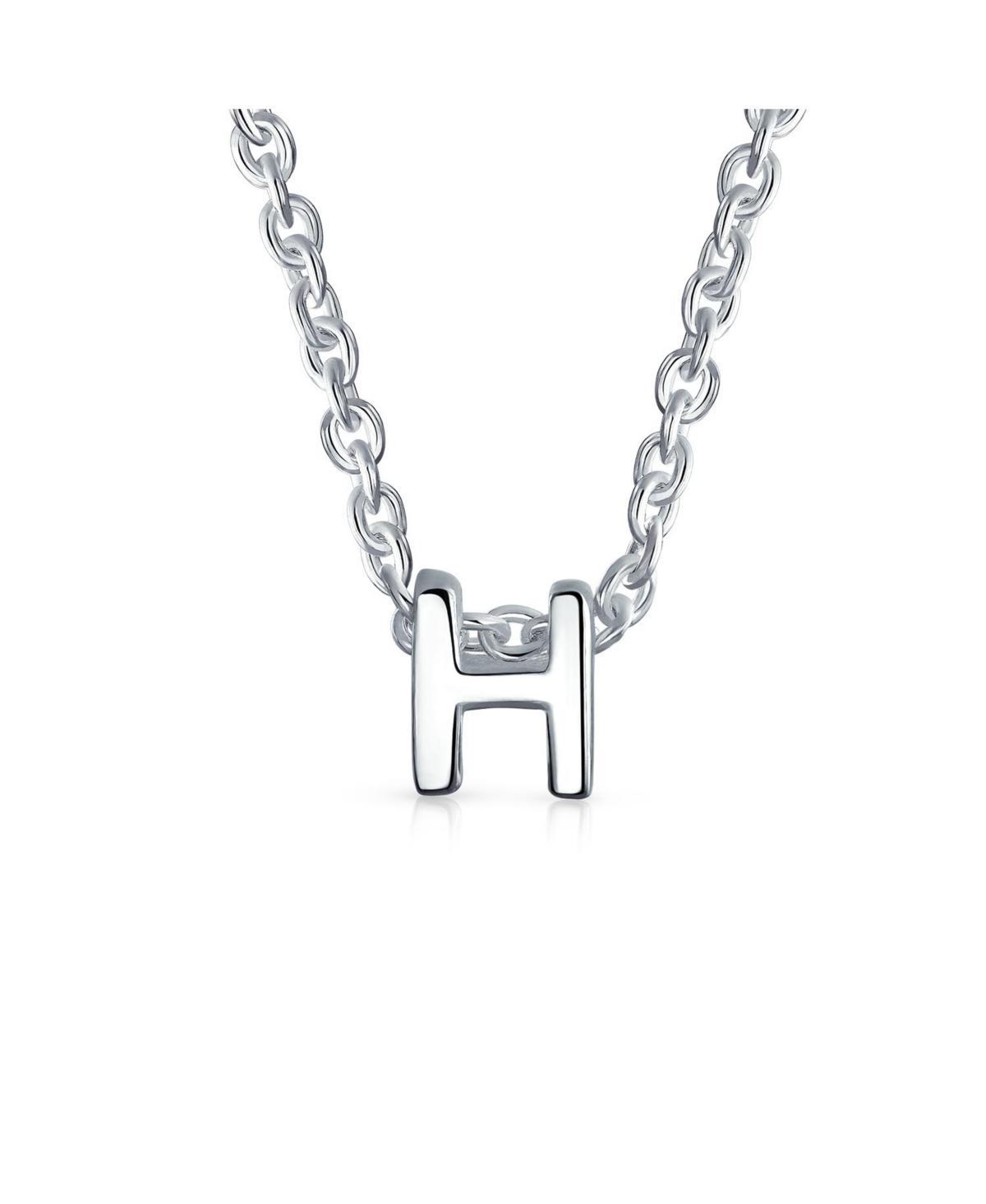 Bling Jewelry Tiny Block Letters Alphabet Pendant 925 Sterling Silver Initial Necklace For Women Product Image