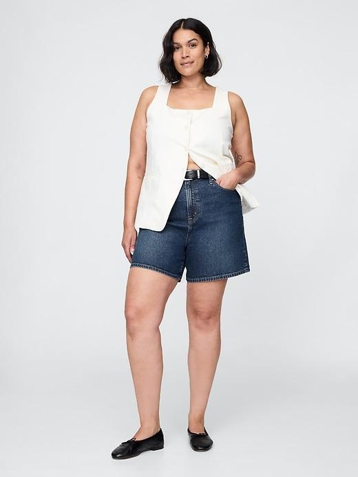 4.75" High Rise A-Line Denim Short Product Image