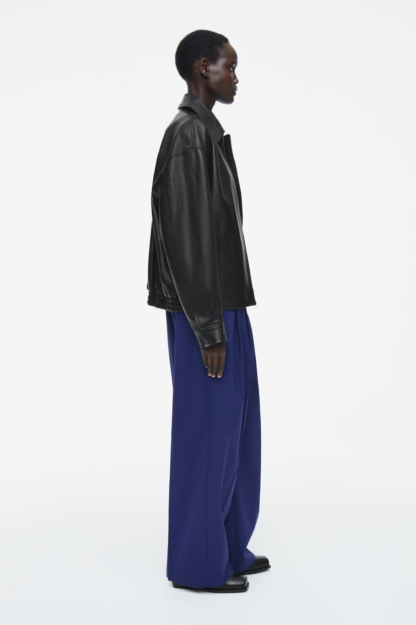 RELAXED TWILL WIDE-LEG PANTS Product Image