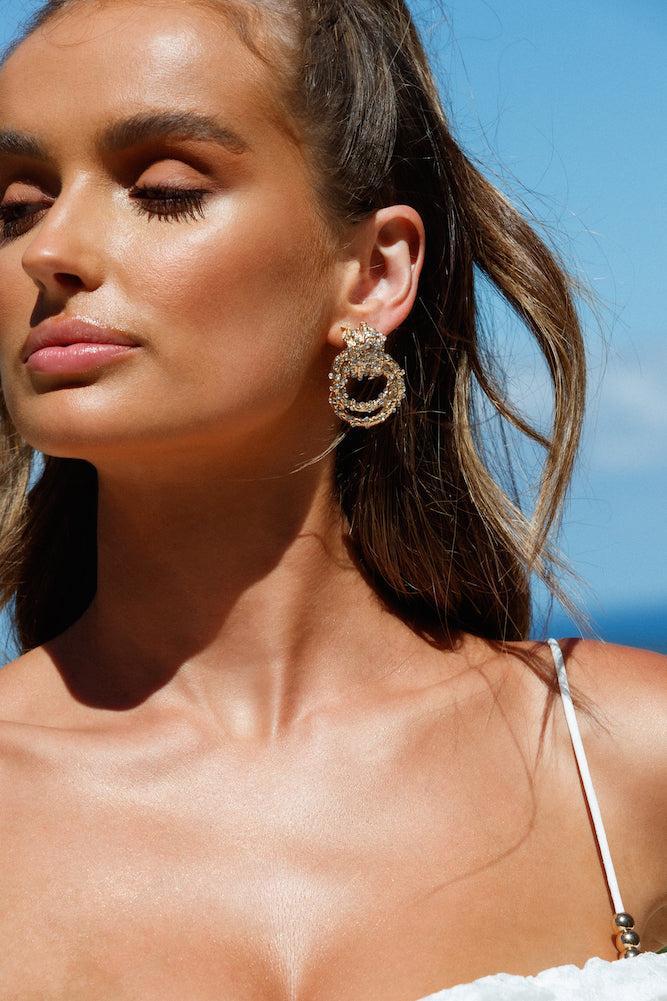Braided Together Earrings Gold Product Image