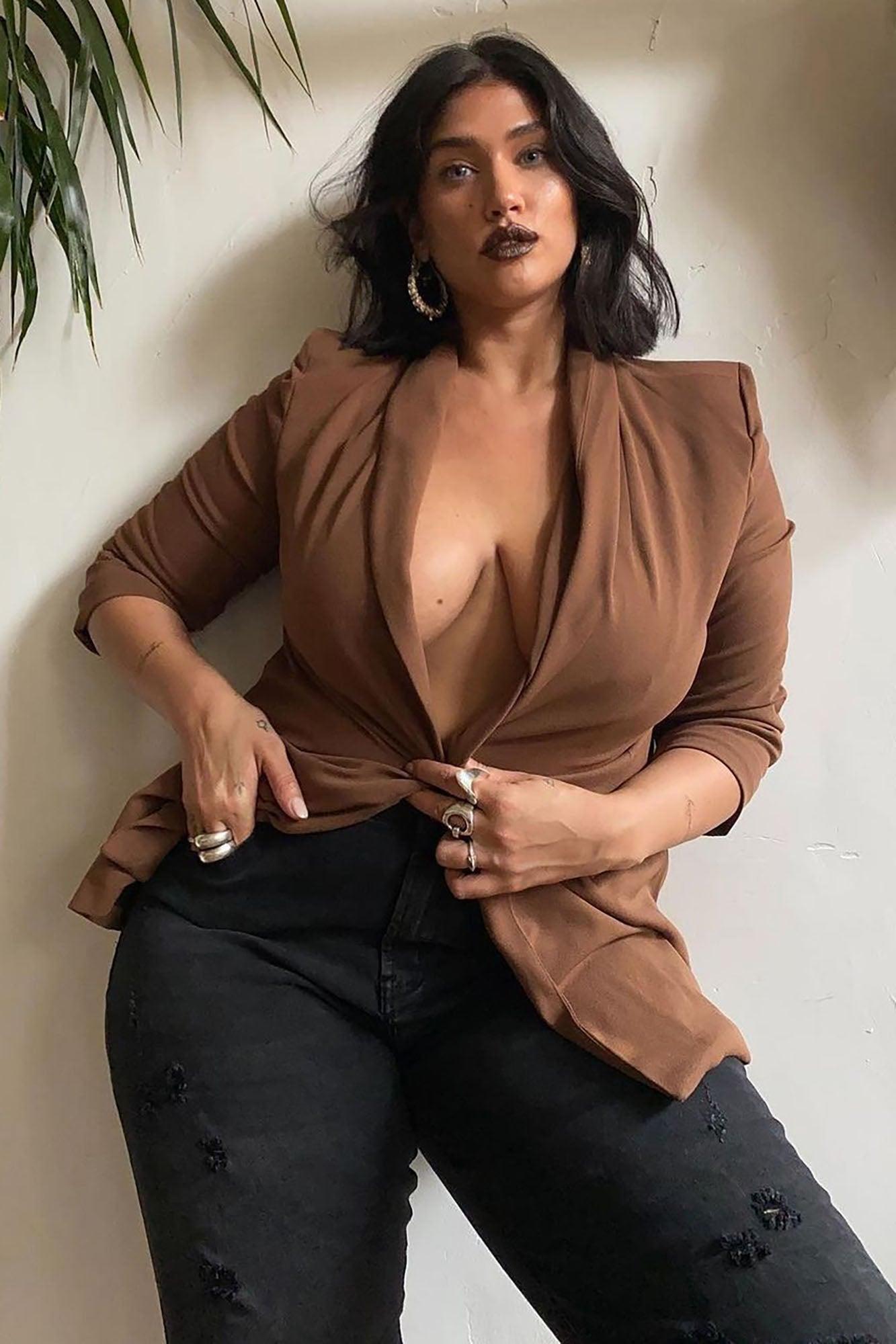 The Celine Blazer - Brown Product Image