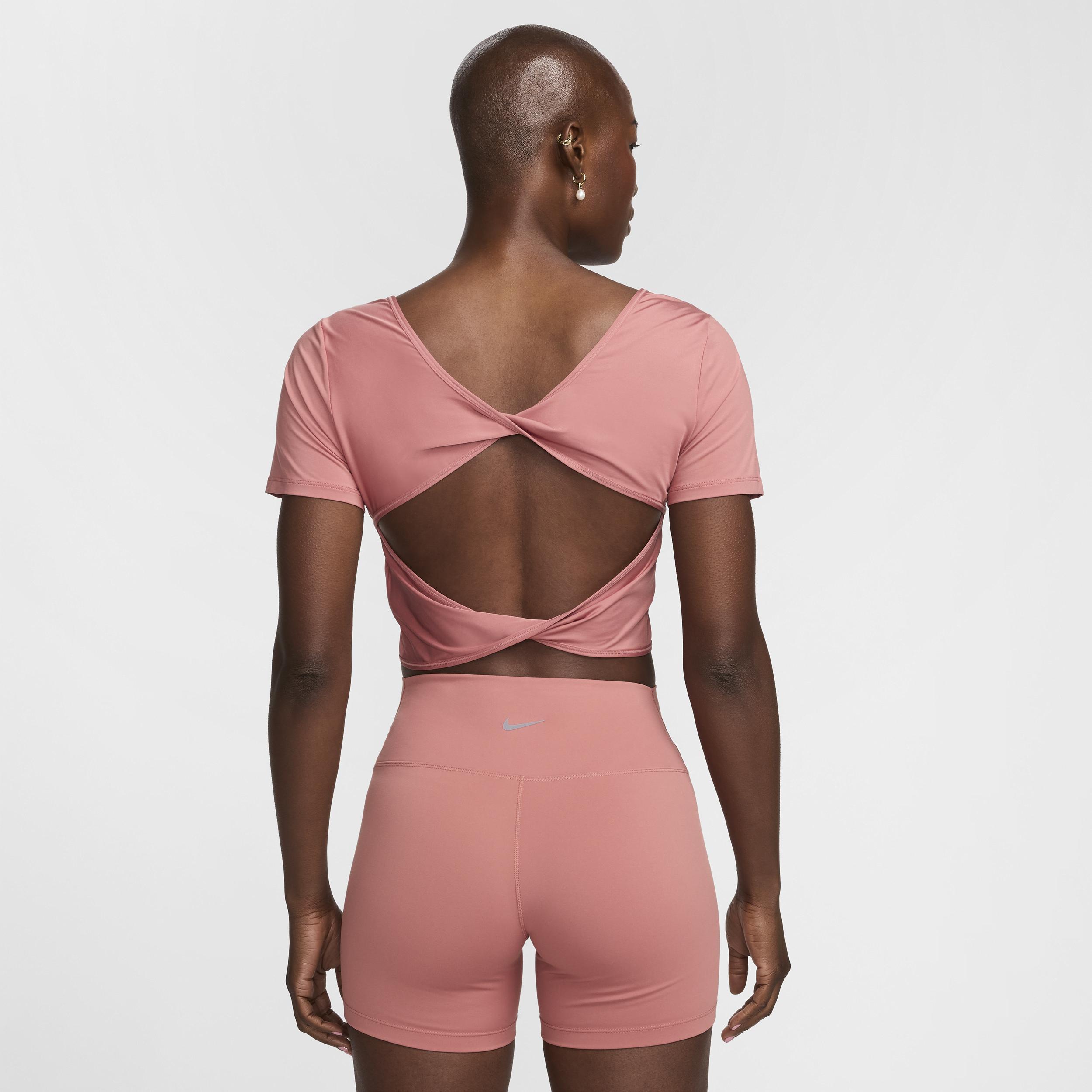 Nike One Classic Women's Dri-FIT Short-Sleeve Cropped Twist Top Product Image