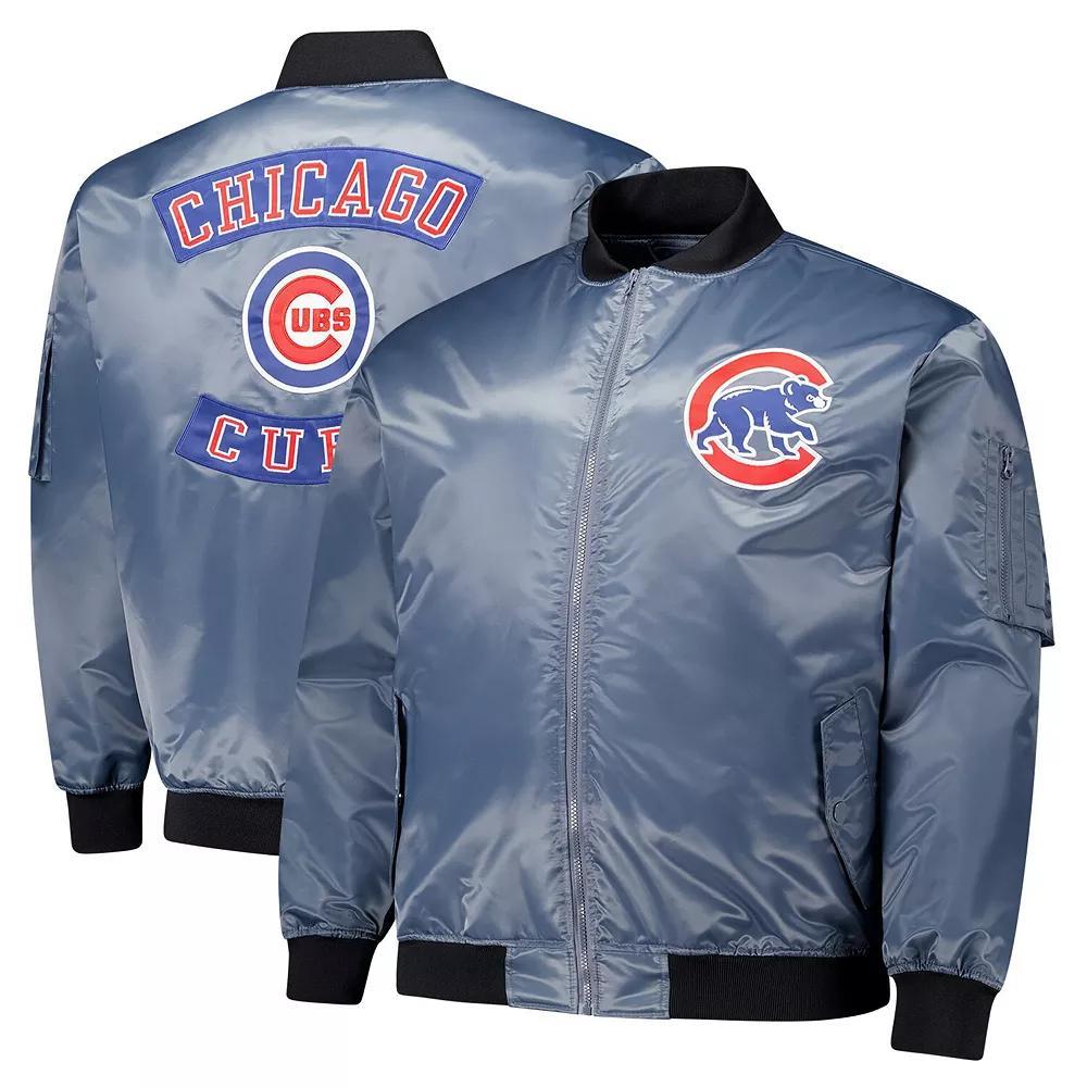 Men's Profile Charcoal Chicago Cubs Big & Tall Full-Zip Bomber Jacket, Size: 3XLT Product Image