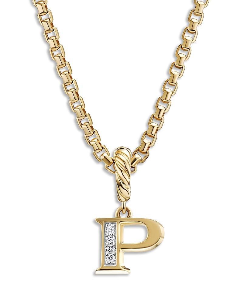 David Yurman 18K Gold Amulets Diamond Pave Initial Pendant Product Image