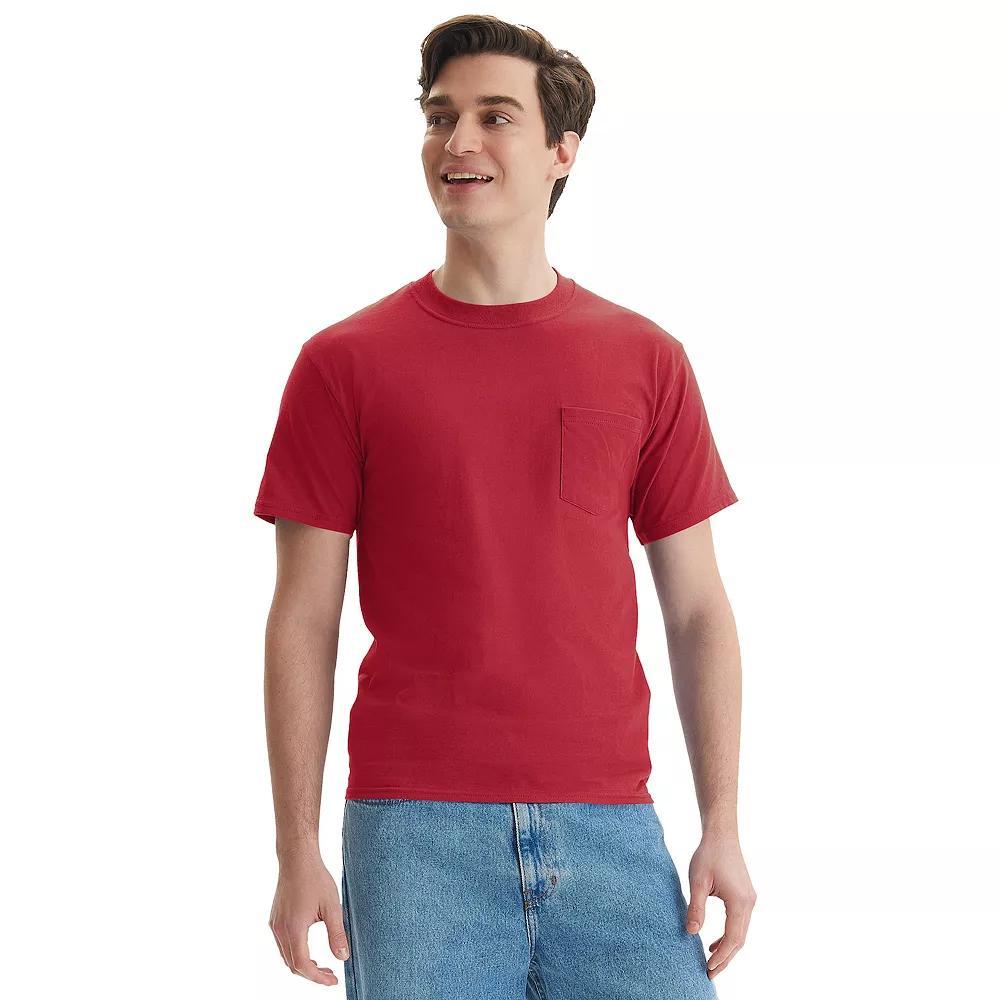 Men's Hanes® Beefy-T 2-Pack Pocket T-Shirt, Size: XL, Blue Product Image