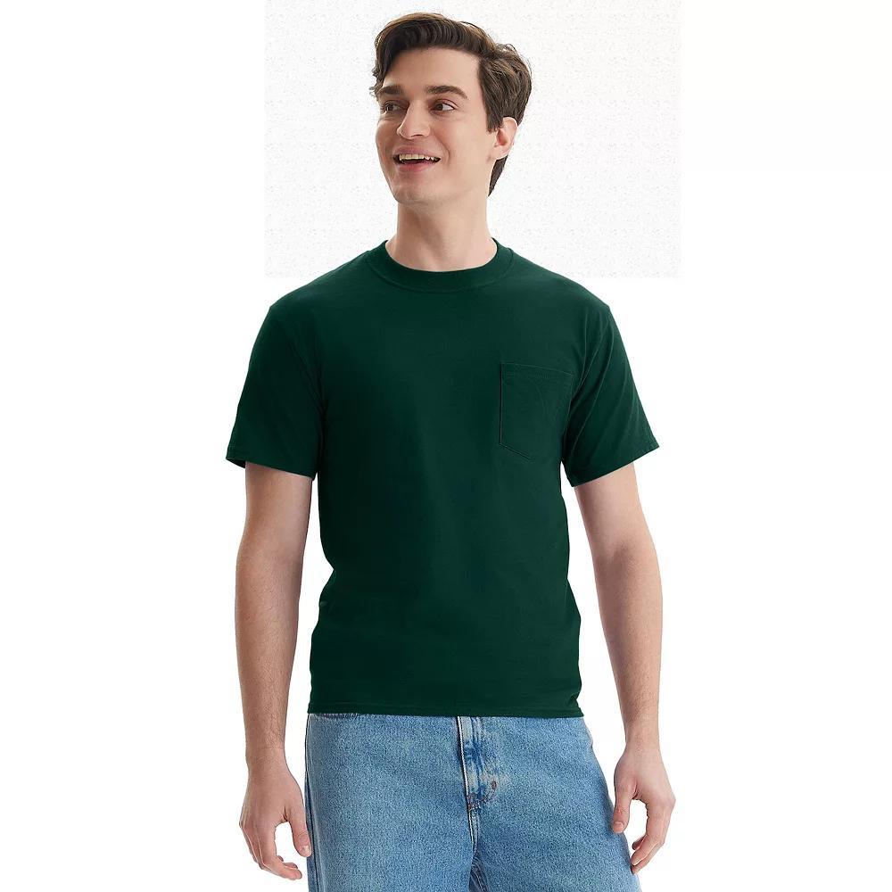 Men's Hanes® Beefy-T 2-Pack Pocket T-Shirt, Size: XL, Blue Product Image