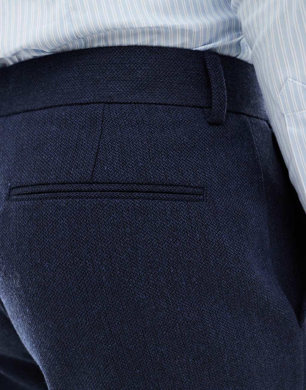 ASOS DESIGN slim wool blend suit pants in navy basketweave Product Image