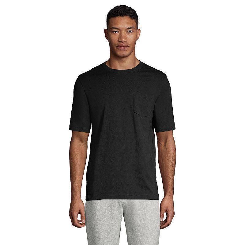 Big & Tall Lands' End Short Sleeve Super-T Pocket Tee, Men's, Size: 3XB, Black Product Image