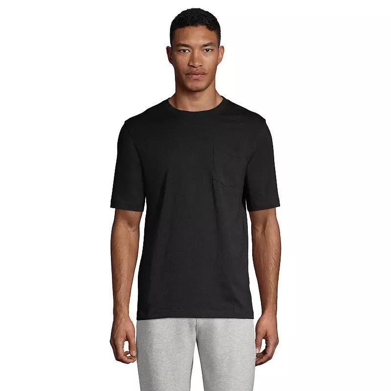 Big & Tall Lands' End Short Sleeve Super-T Pocket Tee, Men's, Size: 3XB, Black Product Image