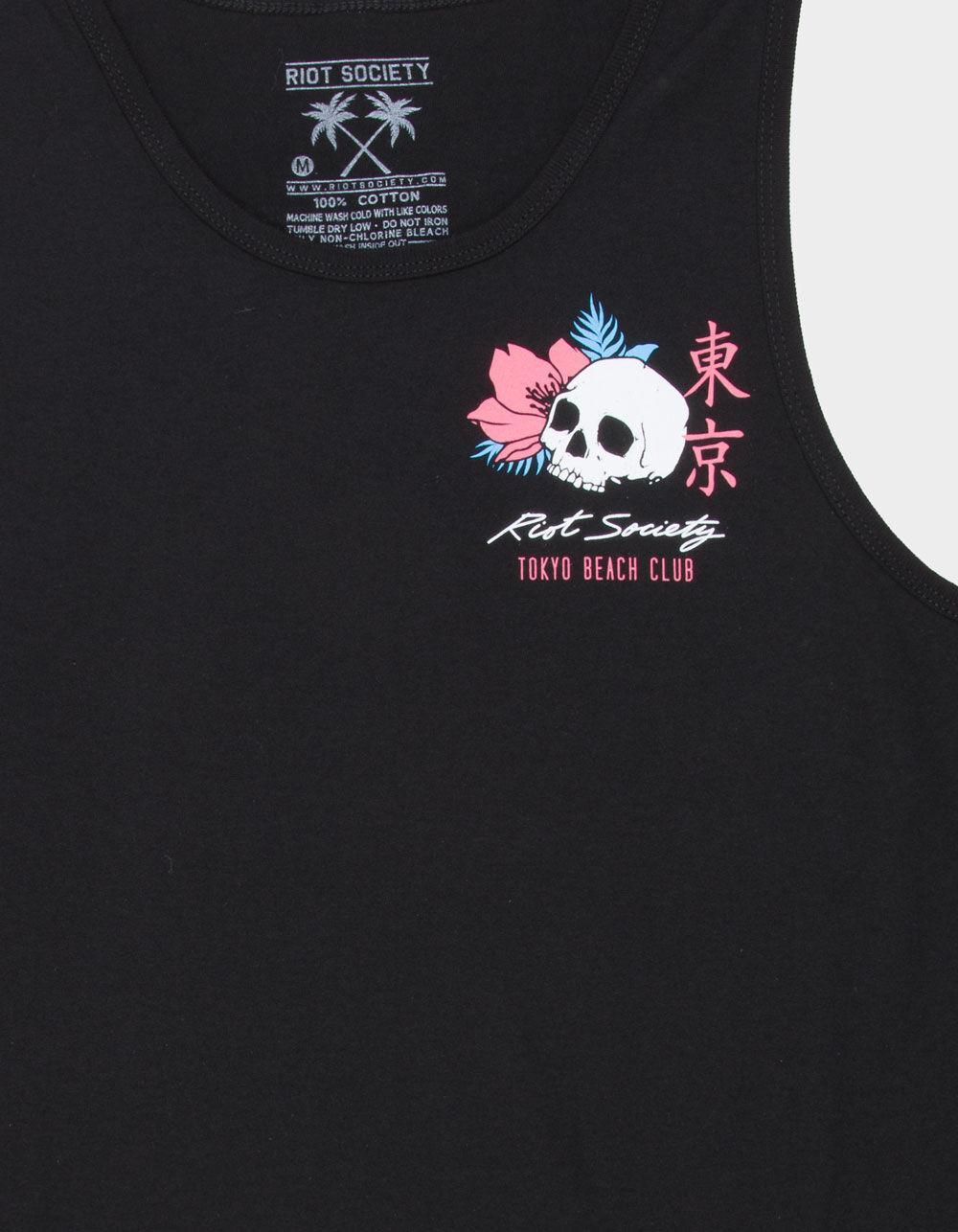 RIOT SOCIETY Flamingo Skeleton Mens Tank Top - BLACK Product Image
