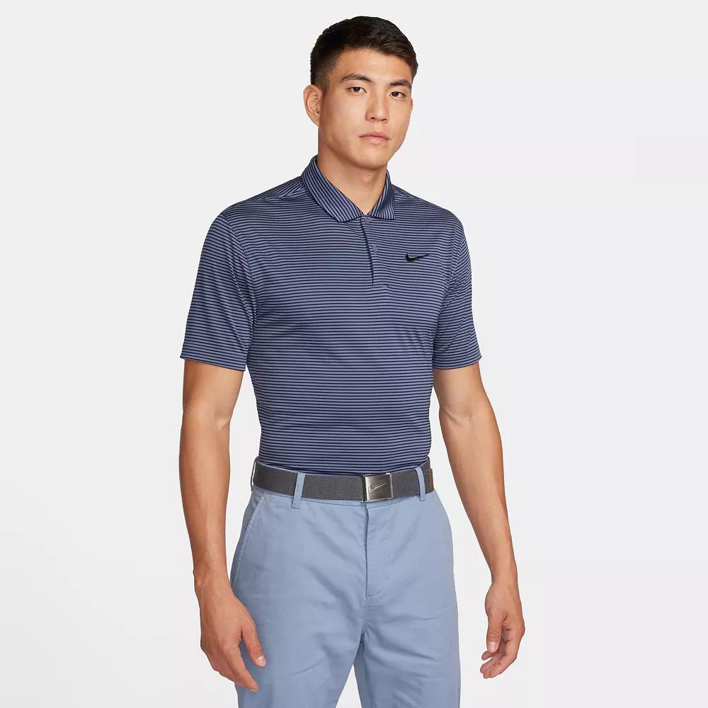 Men's Nike Striped Dri-FIT Golf Polo, Size: XL, Black Grey Product Image