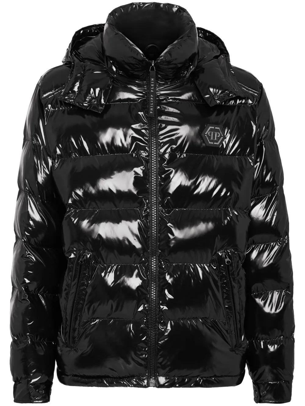 Hexagon logo-plaque padded jacket Product Image