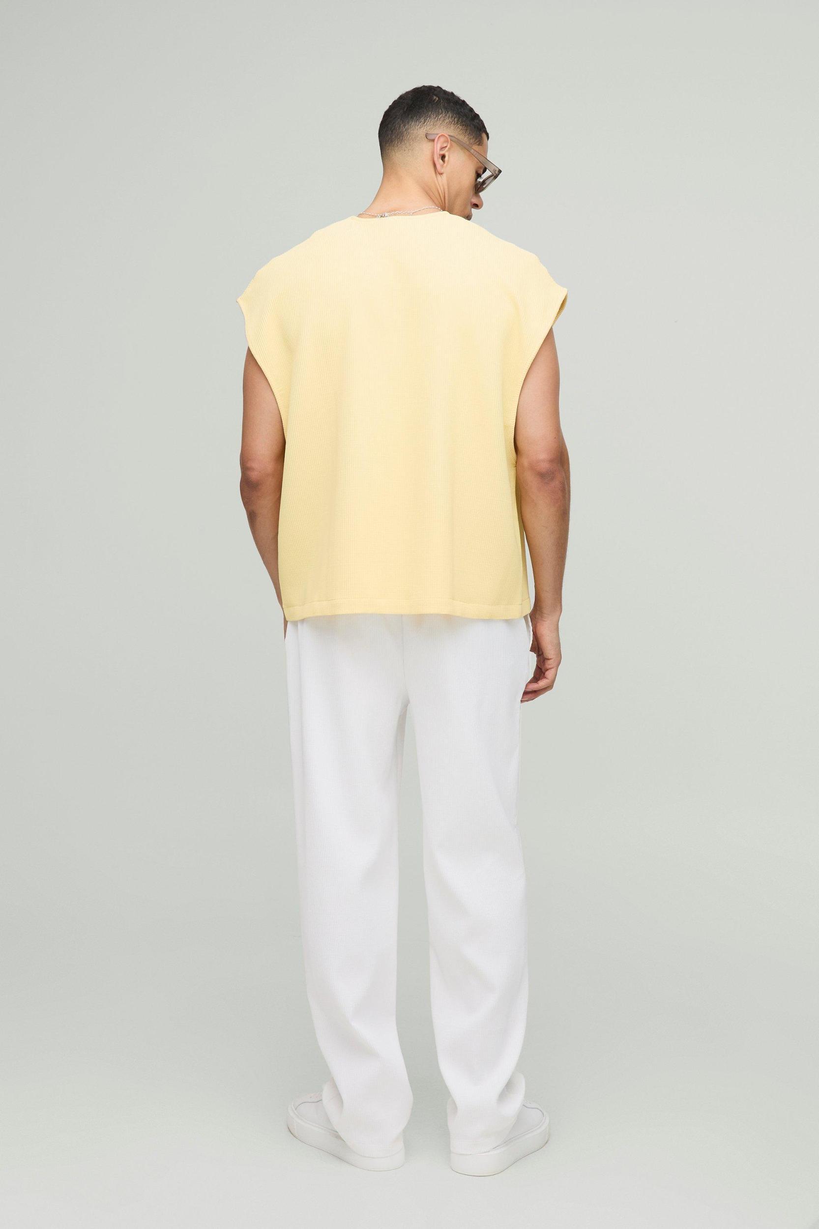 Oversized Boxy Pleated Cap Sleeve Tank | boohooMAN USA Product Image