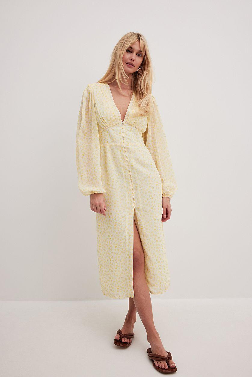 Buttons Front Midi Dress Product Image