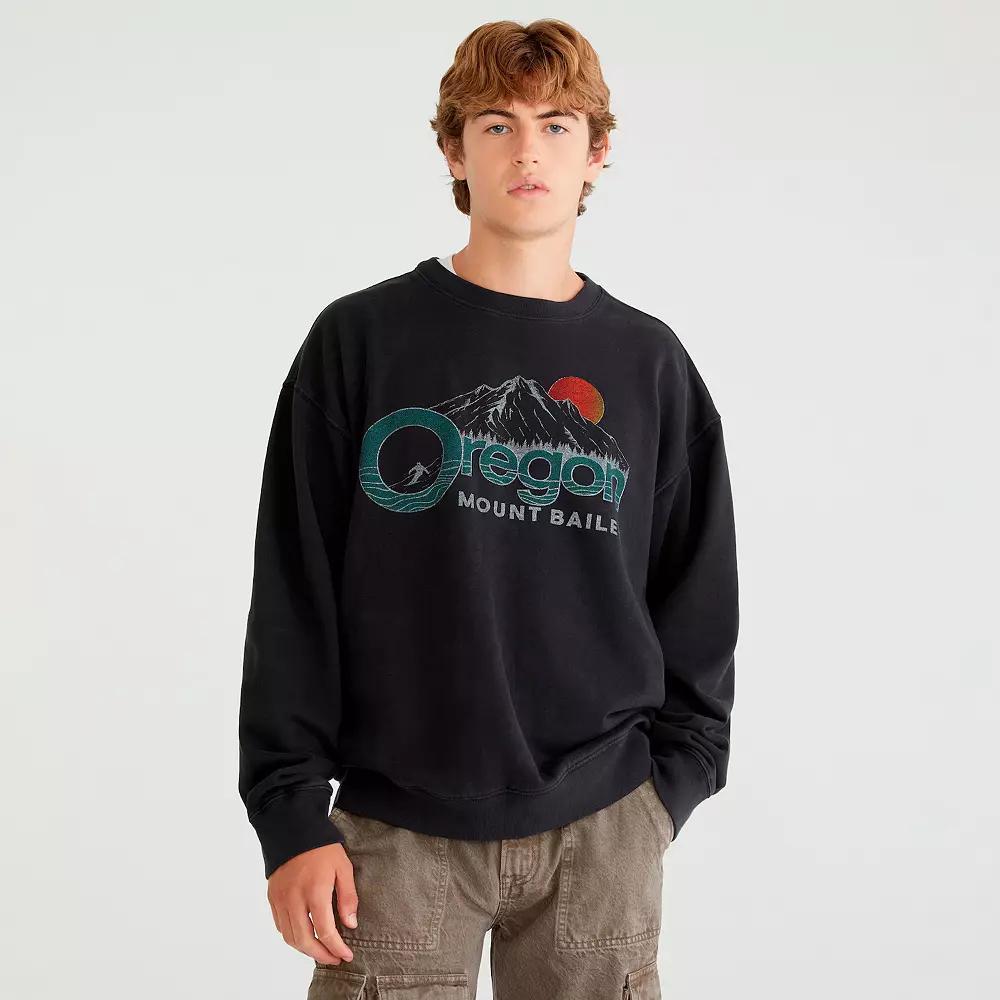Men's Aeropostale Crewneck Graphic Sweatshirt, Size: XS, Black Product Image