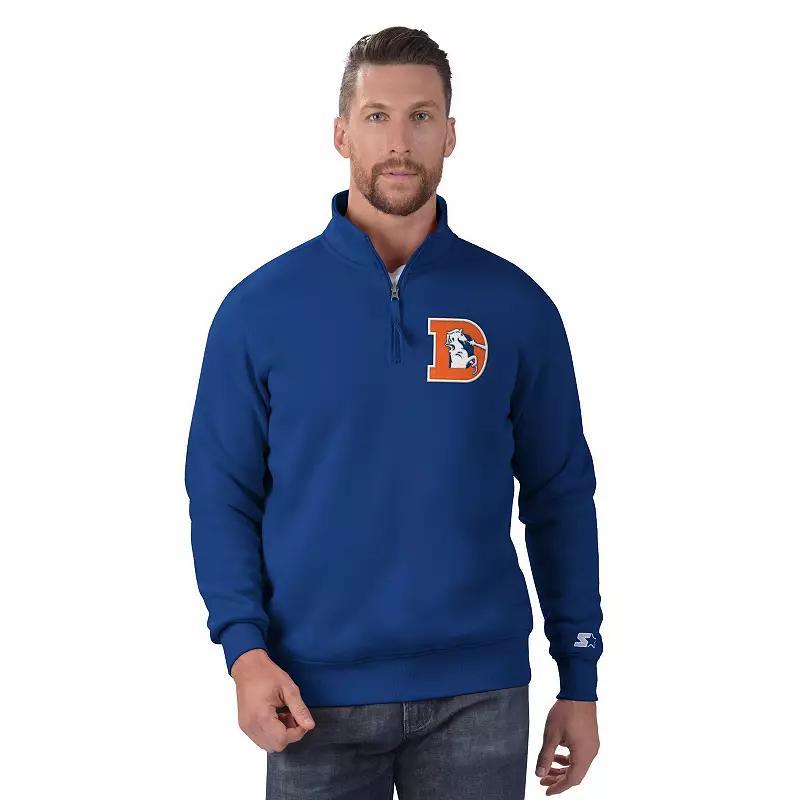 Men's Starter Royal Denver Broncos Classic Quarter-Zip Pullover Sweatshirt, Size: 3XL, Blue Product Image