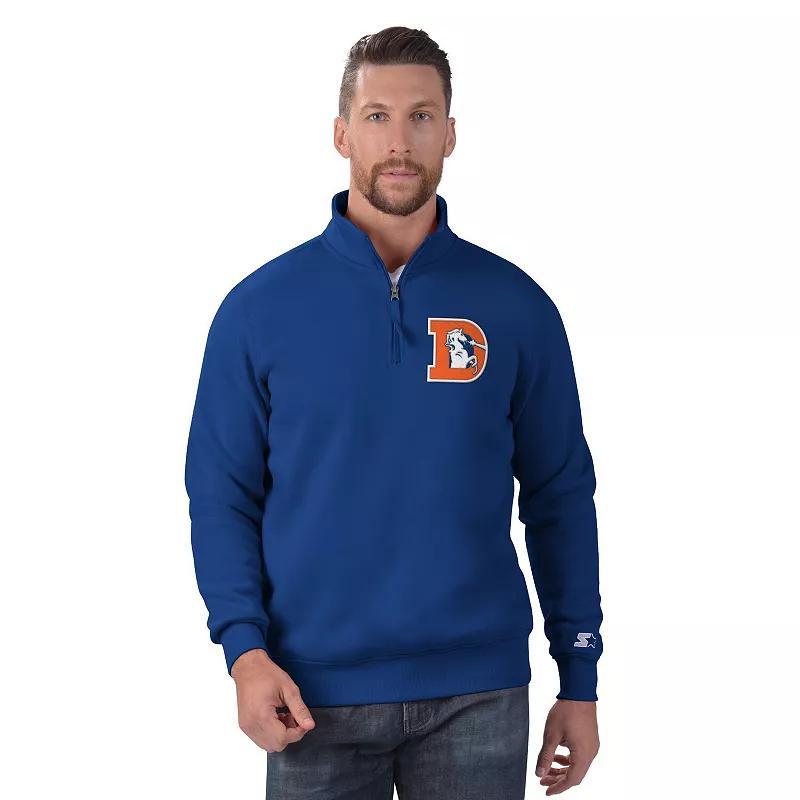 Men's Starter Royal Denver Broncos Classic Quarter-Zip Pullover Sweatshirt, Size: 3XL, Blue Product Image