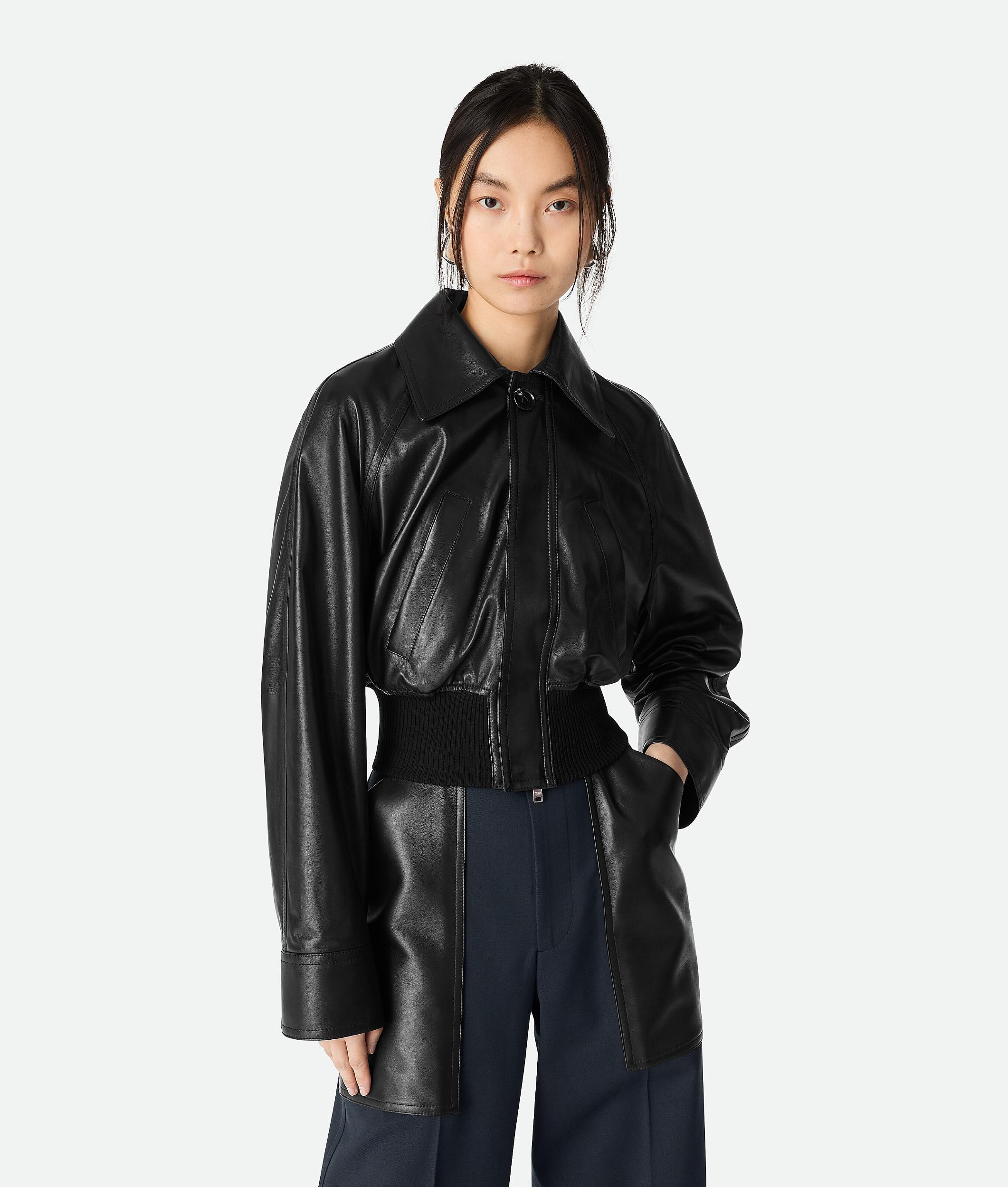 Women's Light Leather Blouson in Black Product Image