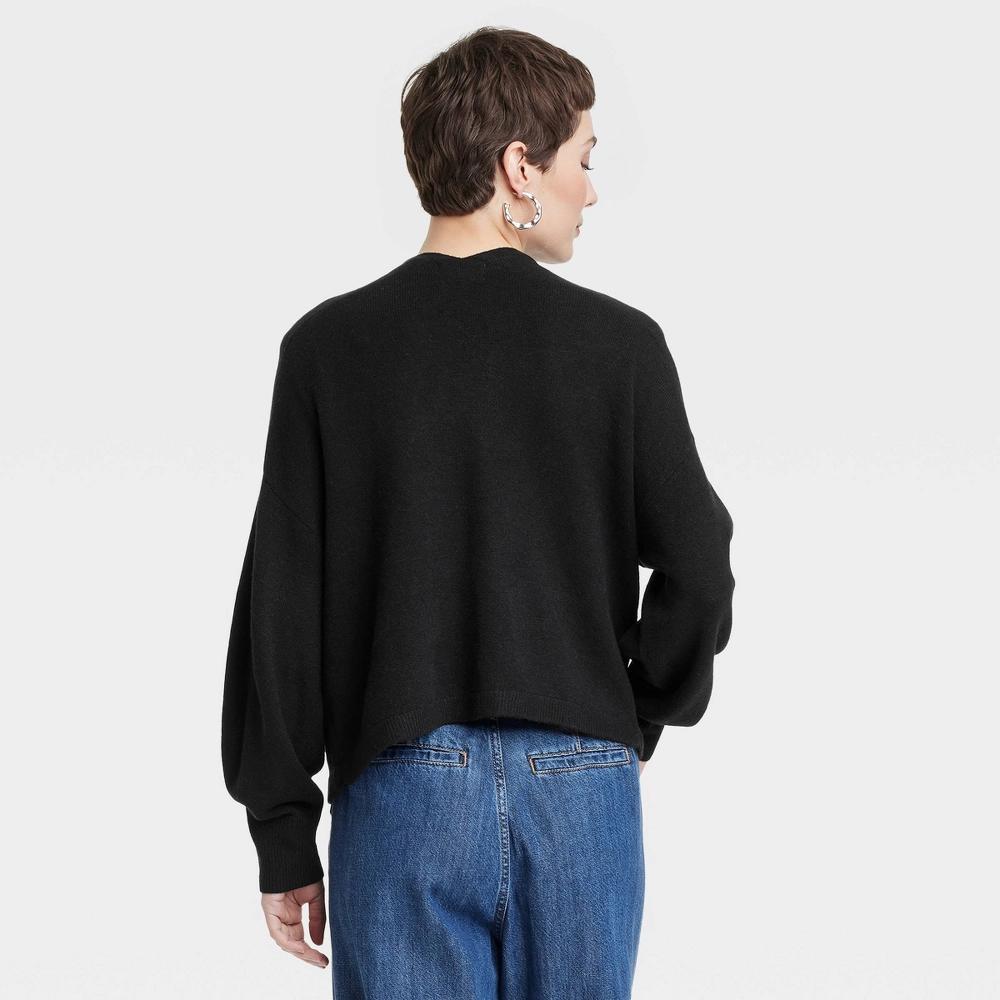 Womens Sweater Cardigan - Universal Thread Black L: Recycled Polyester Blend, Open Front, Long Sleeve, Ribbed Cuff & Hem Product Image