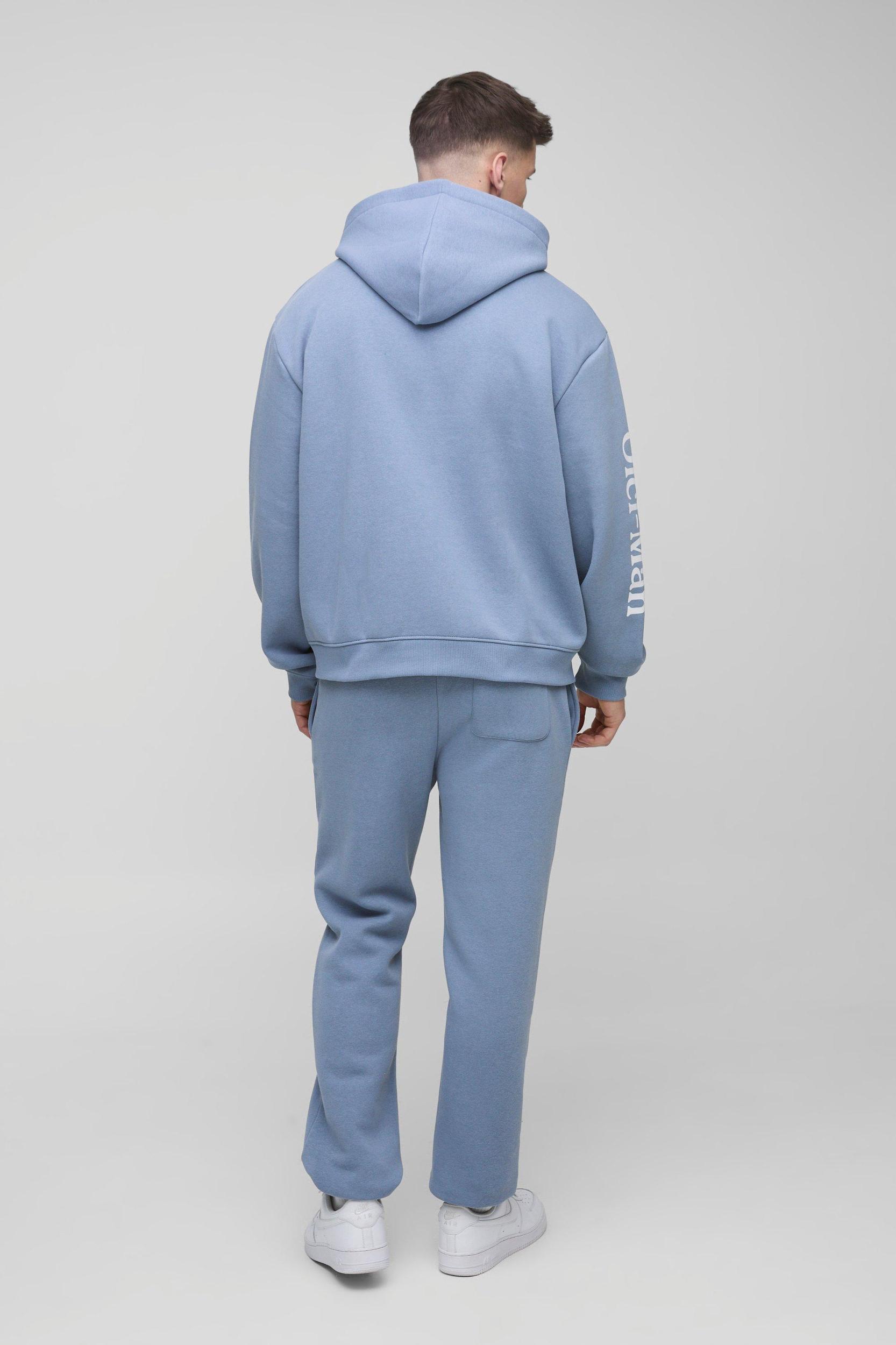 Tall Oversized Boxy Ofcl Man Zip Hooded Tracksuit | boohooMAN USA Product Image