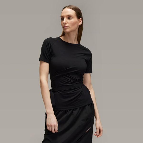 adidas Y-3 Tencel Short Sleeve Tee Core White XS Womens Product Image