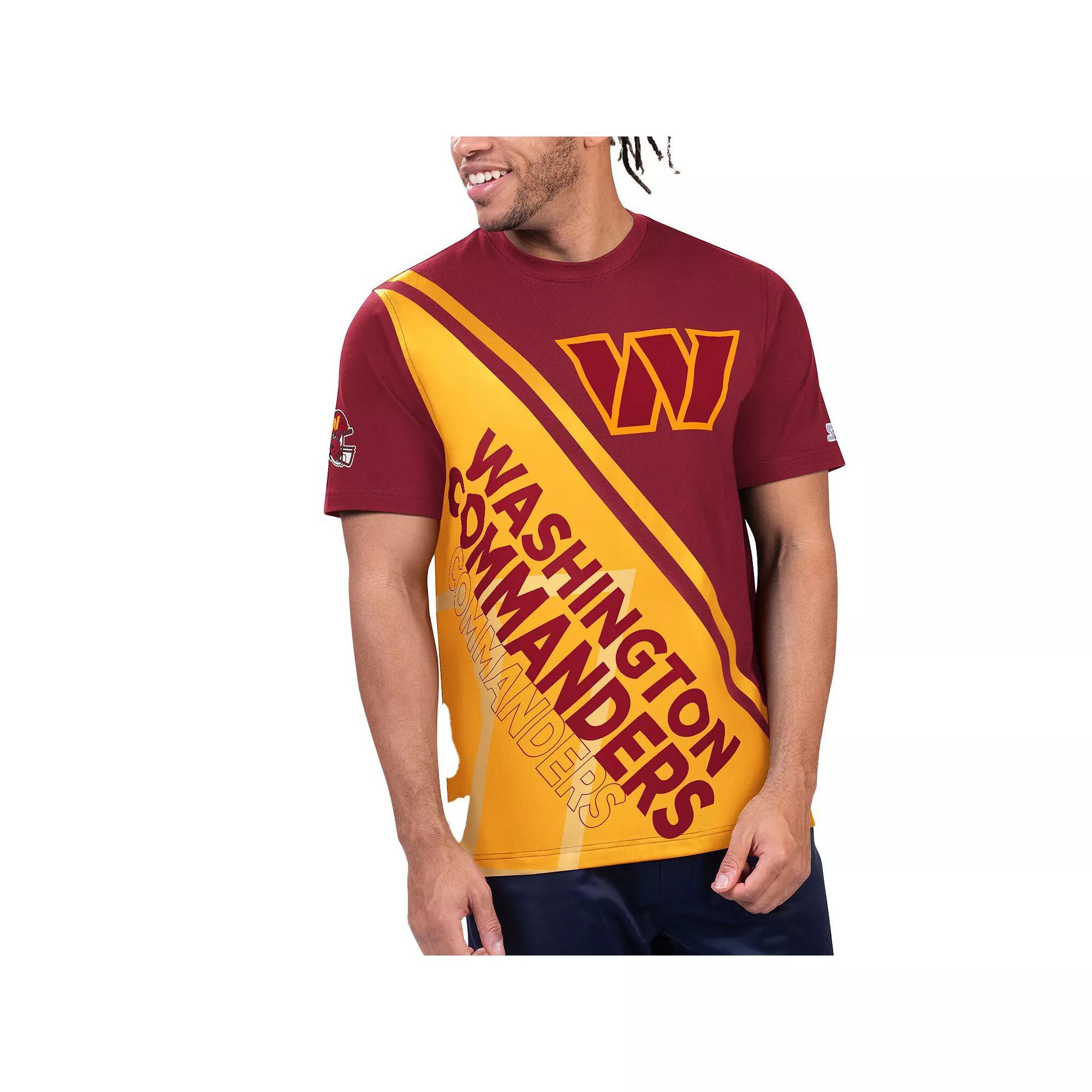 Mens Starter Burgundy/Gold Washington Commanders Finish Line Extreme Graphic T-Shirt Product Image