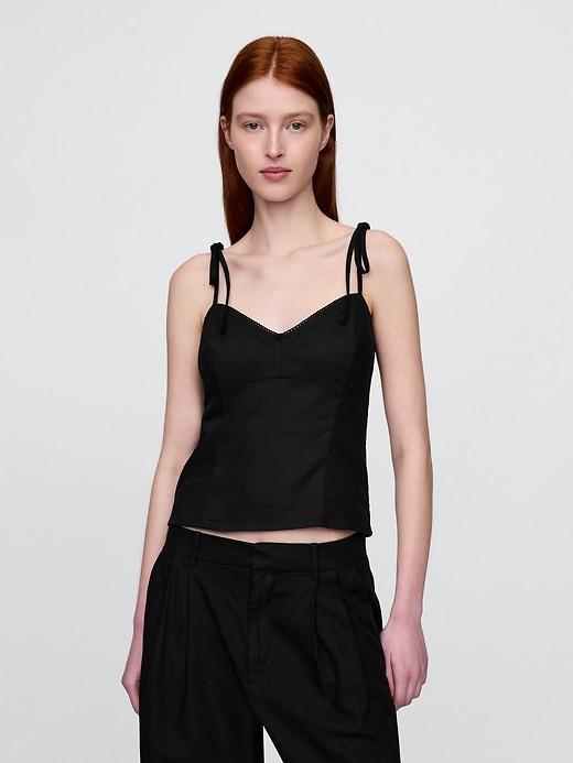 Linen-Blend Tie-Strap Cami Product Image