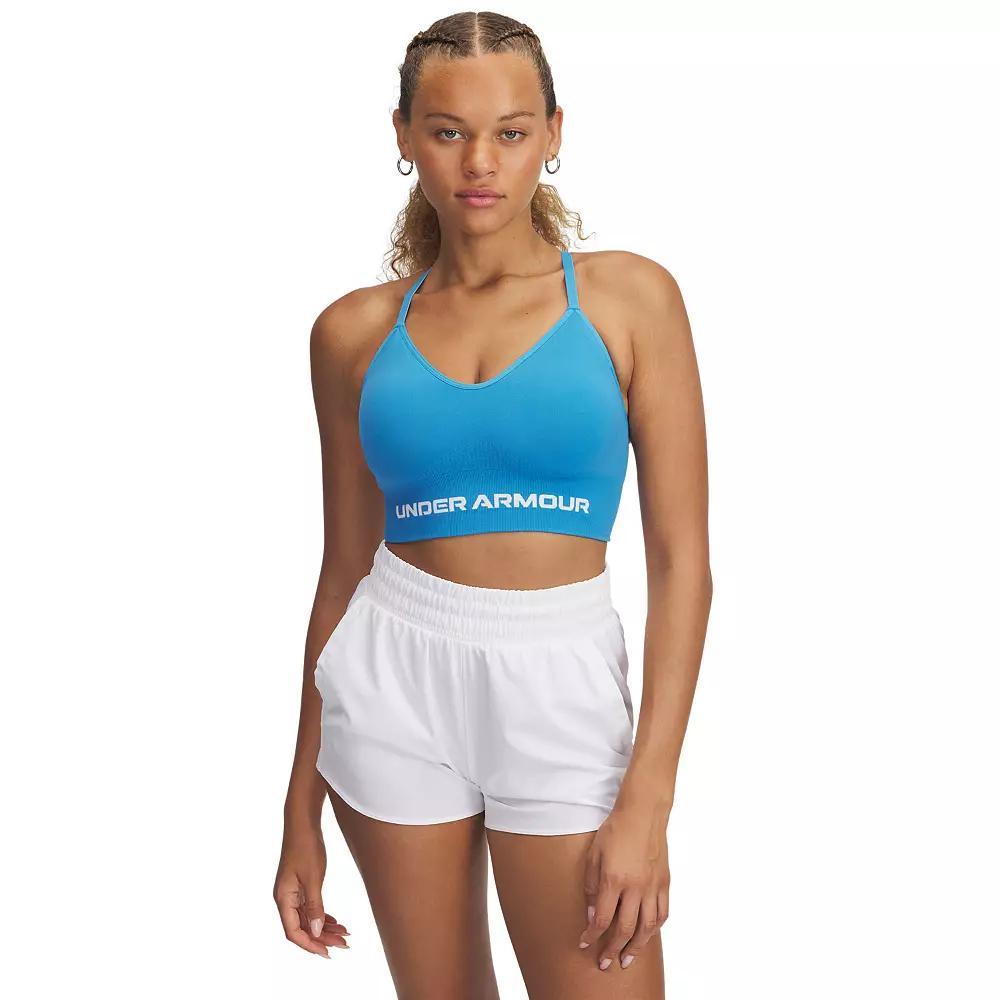 Women's Under Armour Vanish Seamless Low Long Sports Bra, Size: Medium, Ether Blue Product Image