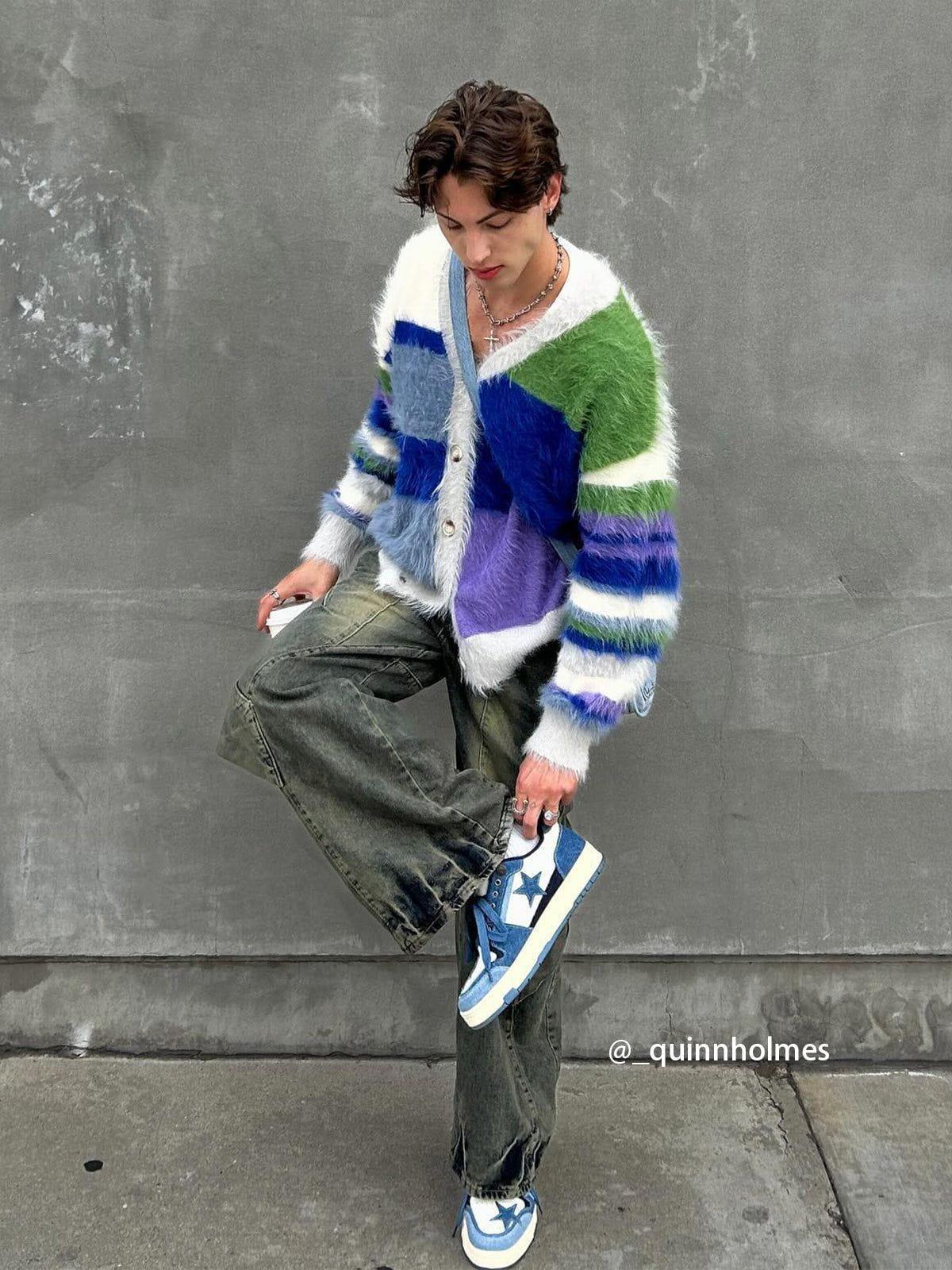 Aelfric Eden Color Block Striped Cardigan Product Image