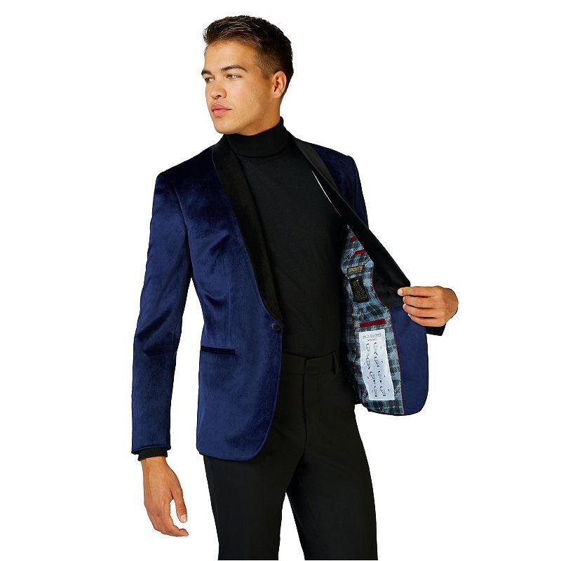 Men's OppoSuits Deluxe Novelty Modern-Fit Dinner Jacket Christmas Blazer, Size: 46 - Regular, Deep Blue Dinner Product Image