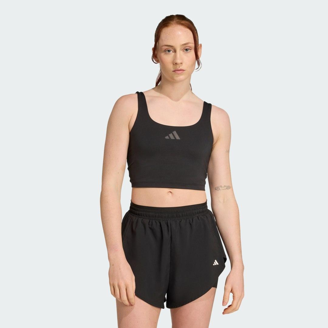 adidas Power Light Support Bra Tank Powder Plum L Womens Product Image