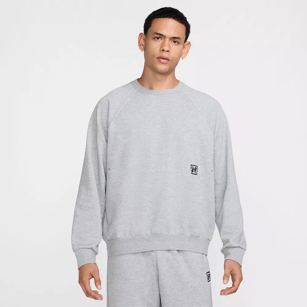 Mens Nike Gym Heritage Dri-Fit Fleece Fitness Top Grey Grey Product Image