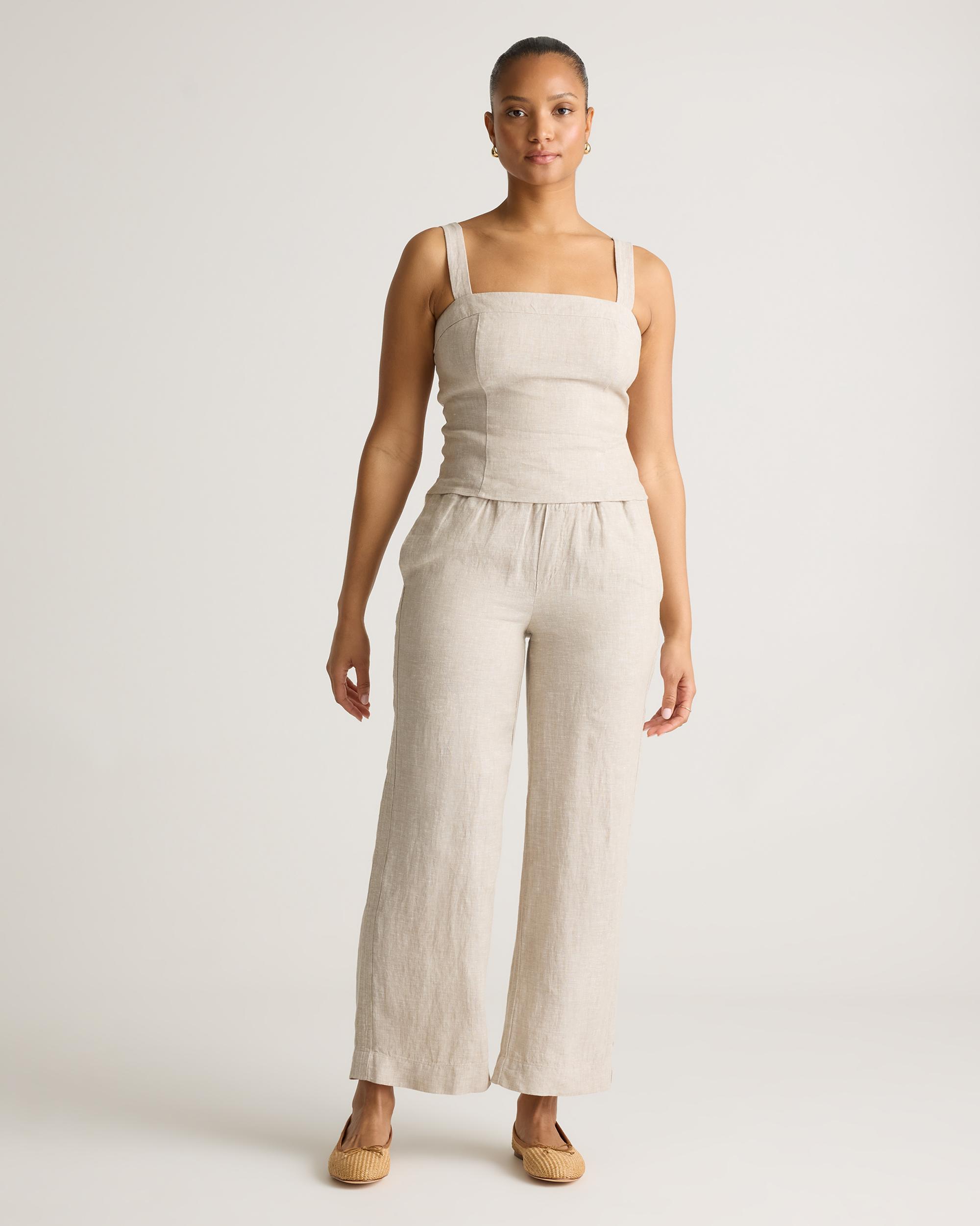 100% European Linen Fitted Tank Product Image