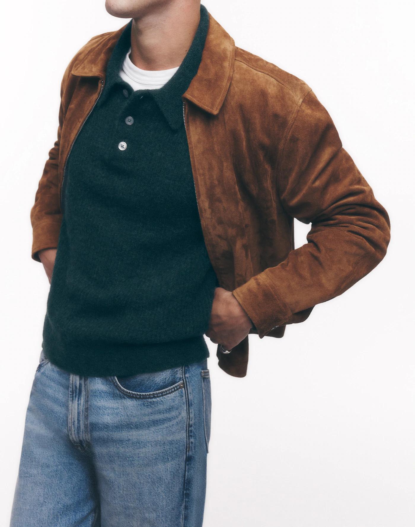 Suede Zip-Front Jacket Product Image