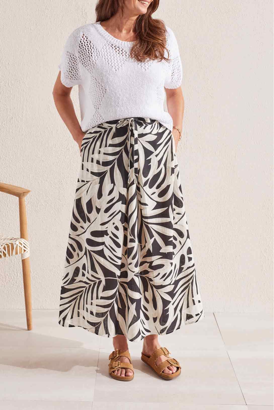 Pull on skirt with front pleat Product Image