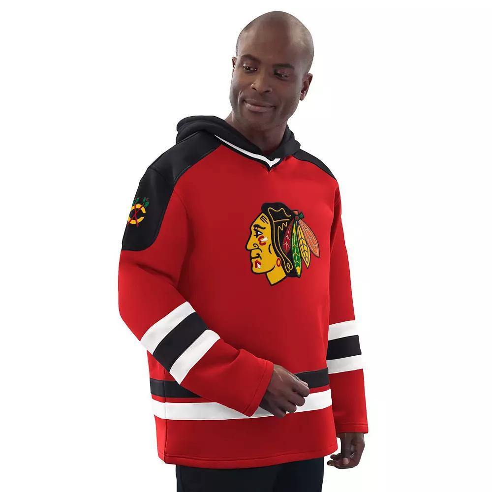 Men's Starter Red/Black Chicago Blackhawks Hockey Pullover Hoodie, Size: Small Product Image