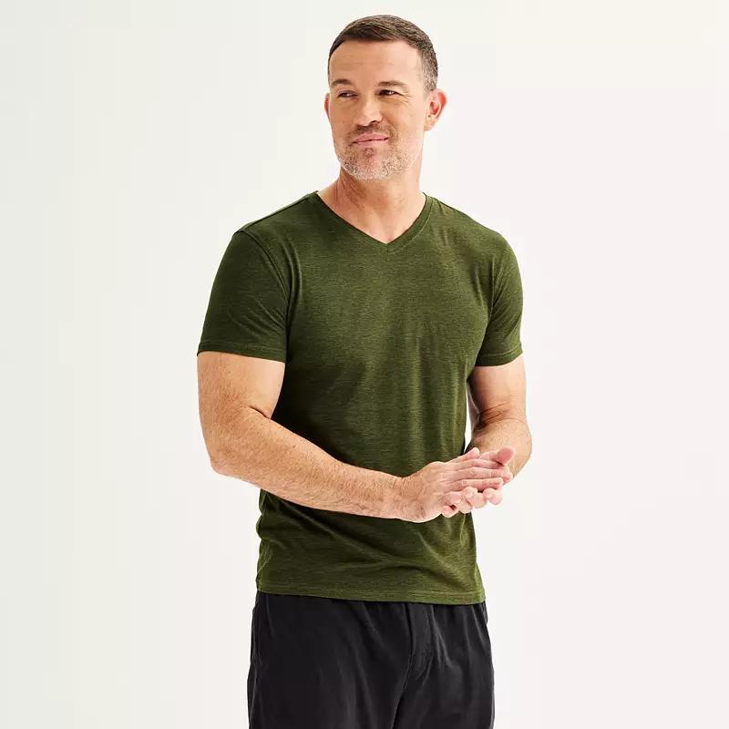 Men's Sonoma Goods For Life® Supersoft V-Neck Pajama Shirt, Size: Medium, Light Grey Space Dye Product Image