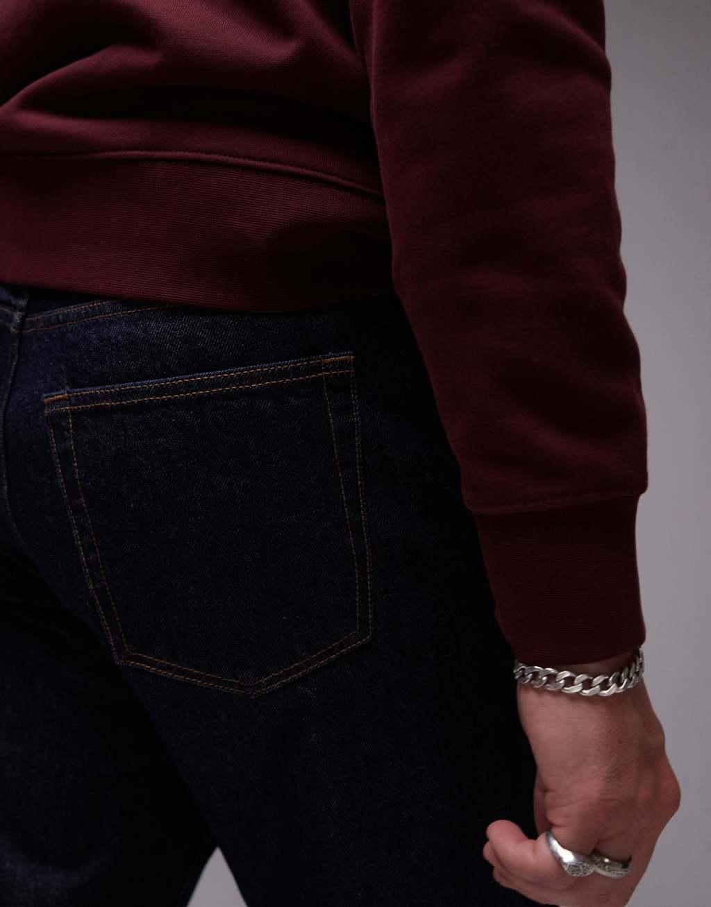 ARKET Ocean loose straight leg jeans in deep blue wash Product Image