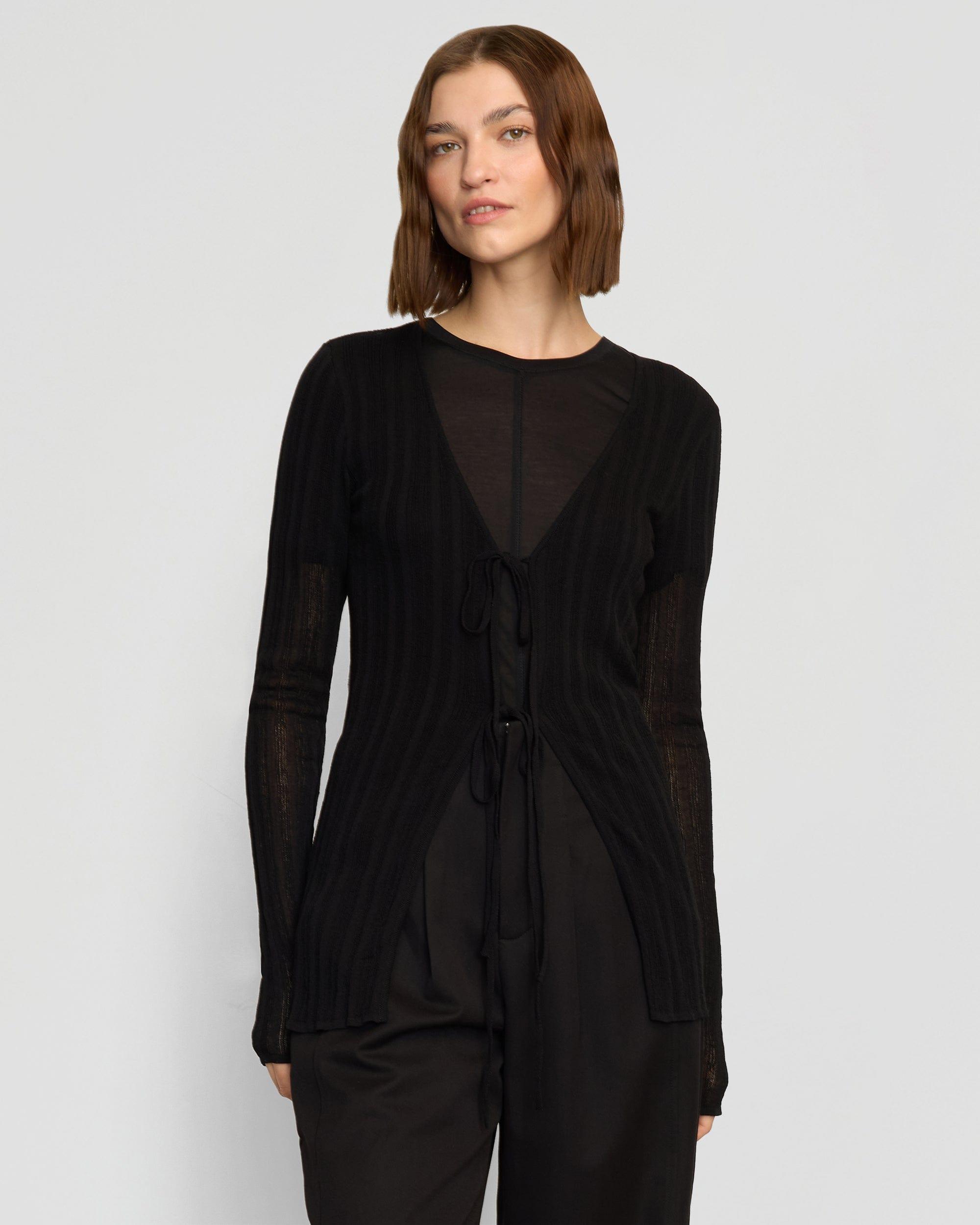 Adina Semi-Sheer Tie-Front Top Product Image