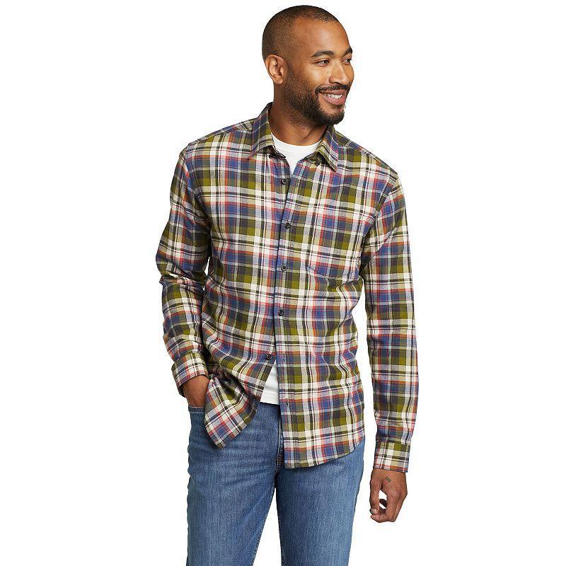 Men's Eddie Bauer Field Flannel Button-Down Shirt, Size: Large, Deep Brown Product Image