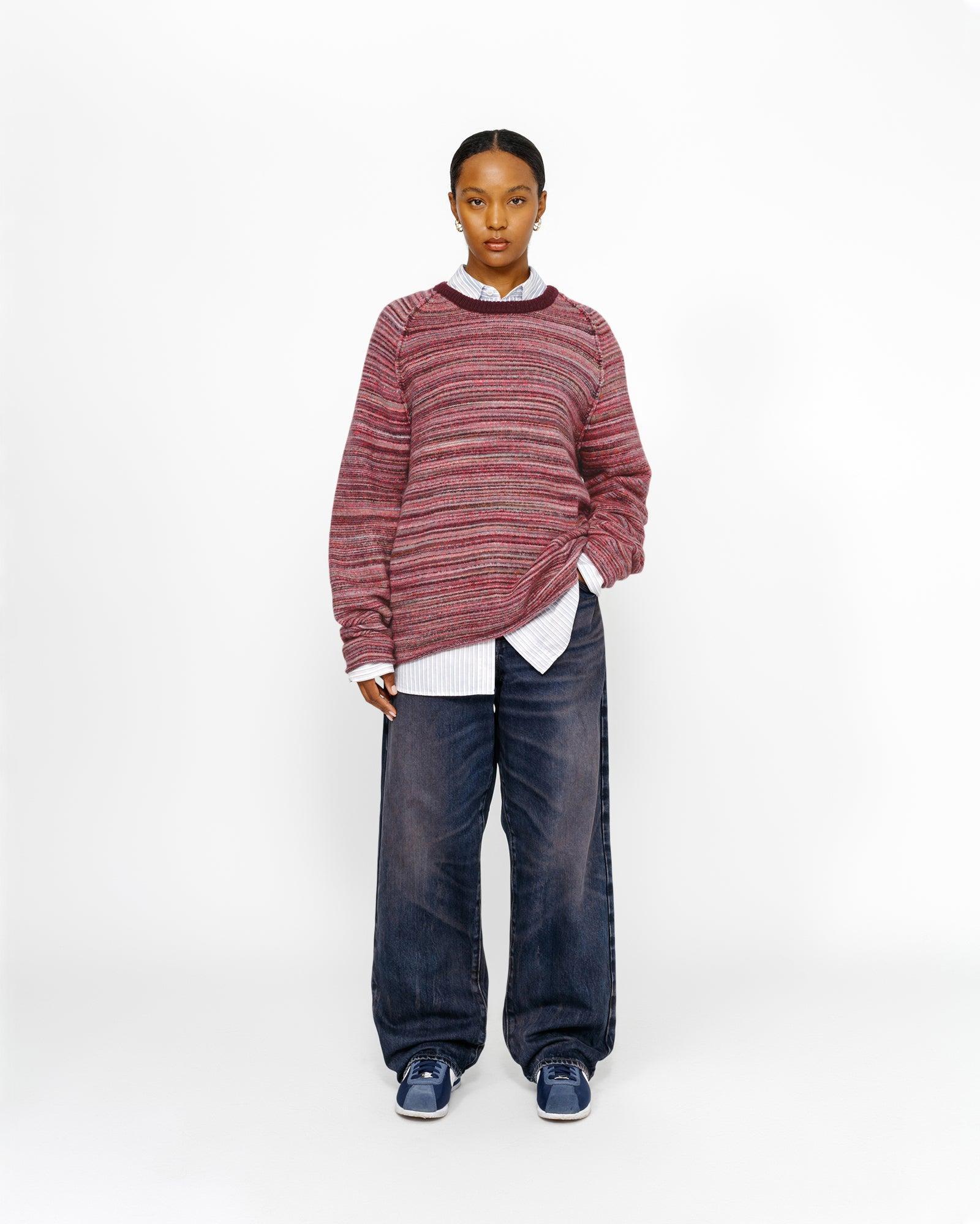 TEXTURED KNIT CONTRAST COLLAR CREW Male Product Image