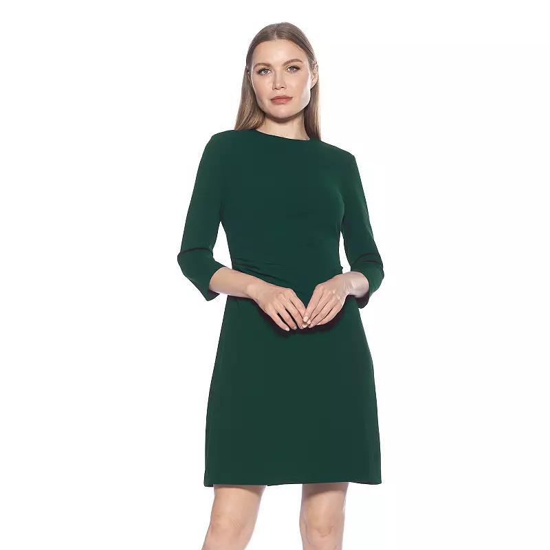 Women's ALEXIA ADMOR Cristal Crewneck Pleated Dress, Size: XL, Red Product Image