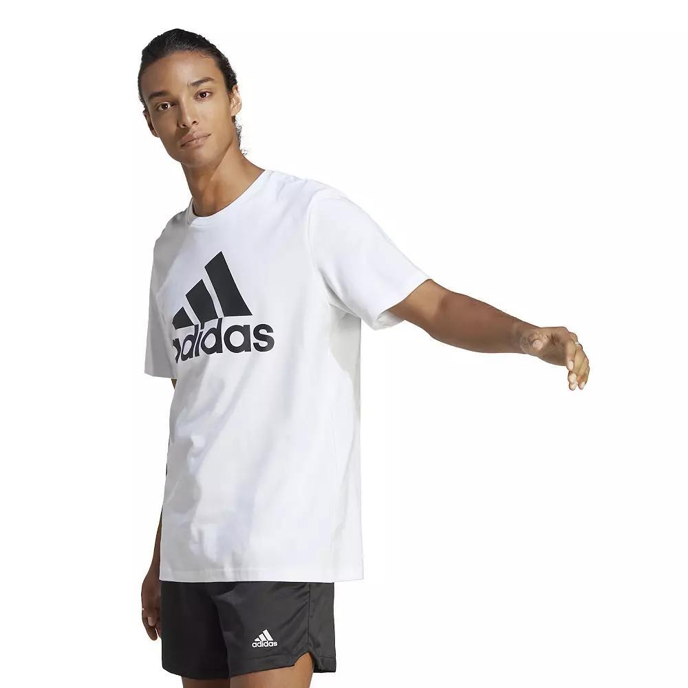 adidas Essentials Single Jersey Big Logo Tee White M Mens Product Image