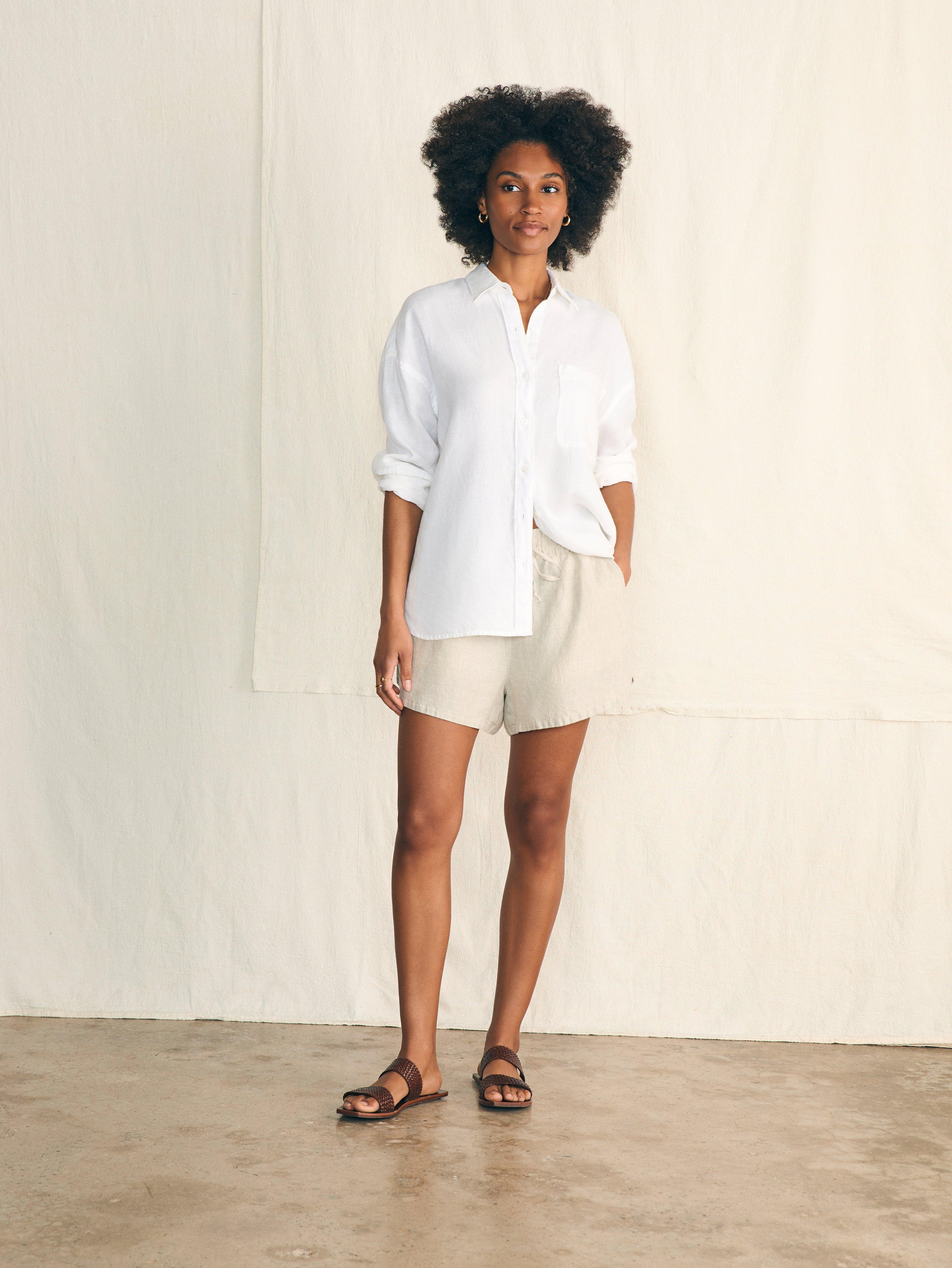 Laguna Linen Tie Waist Short - Flax Female Product Image