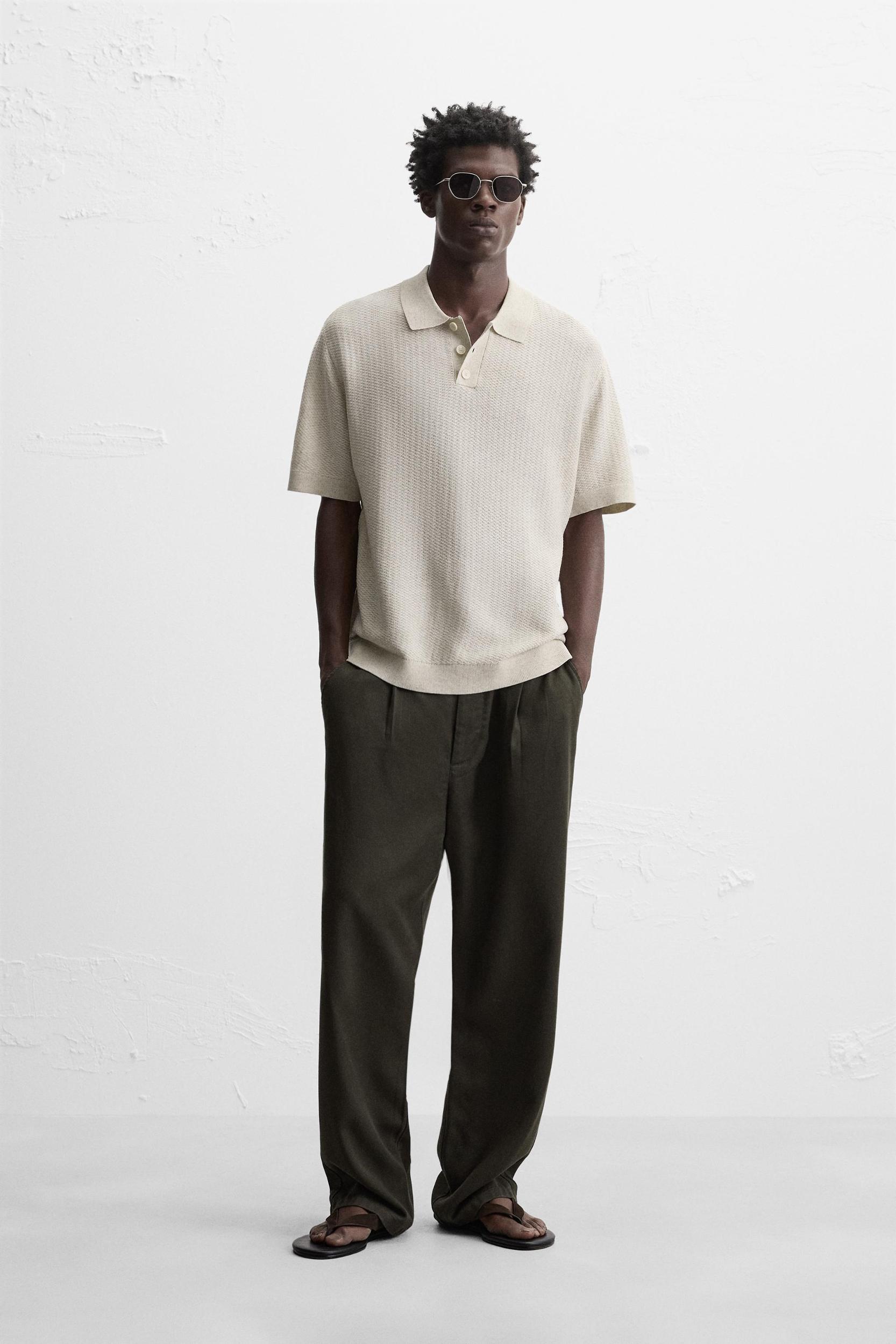 TEXTURED KNIT POLO SHIRT Product Image