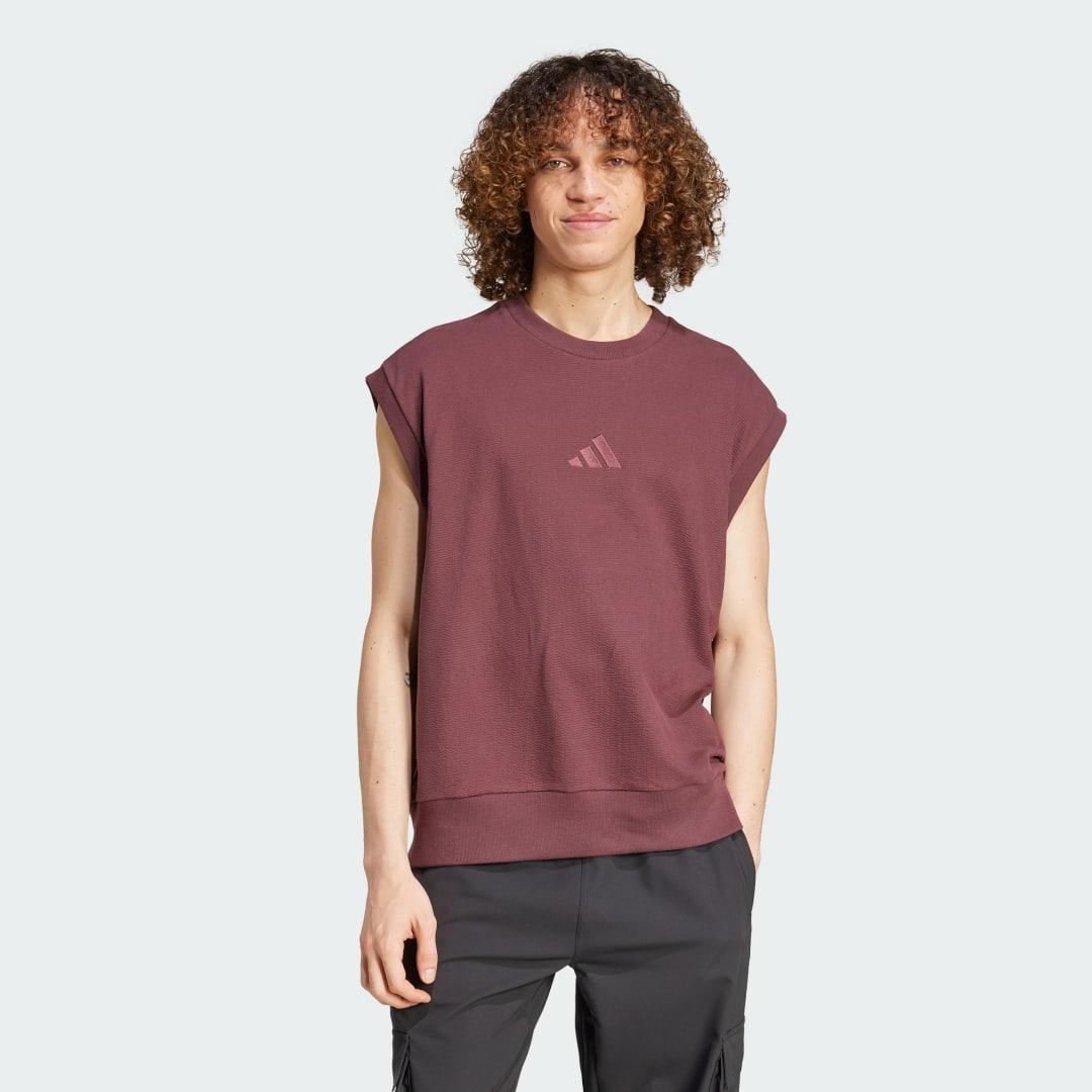 adidas Elevated All SZN Cloud Jersey Sleeveless Crew Tee Black 2XL Mens Product Image