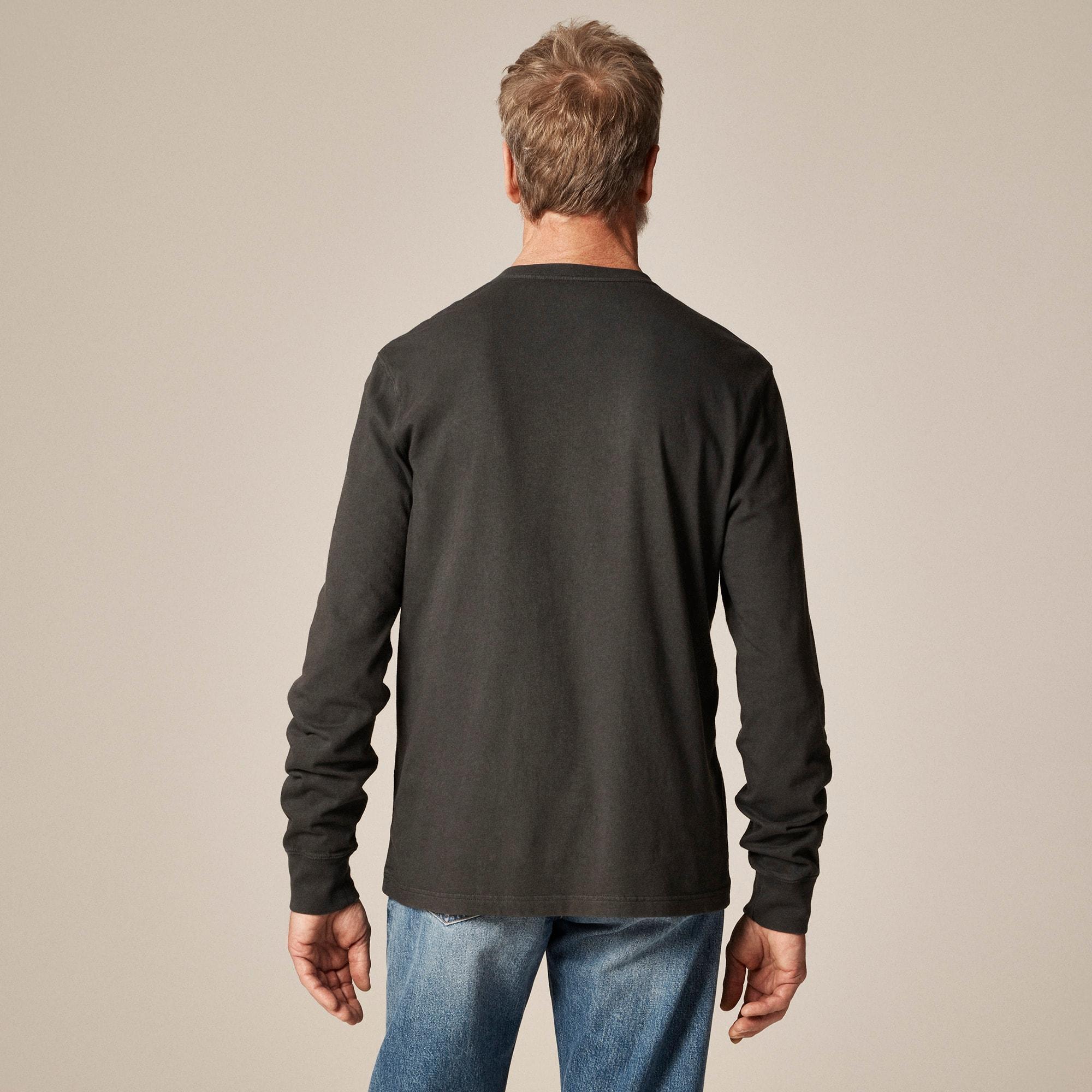 Vintage-wash cotton henley Product Image